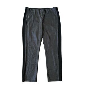 DKNY snakeskin print cotton blend side stripe black leggings pants size XL